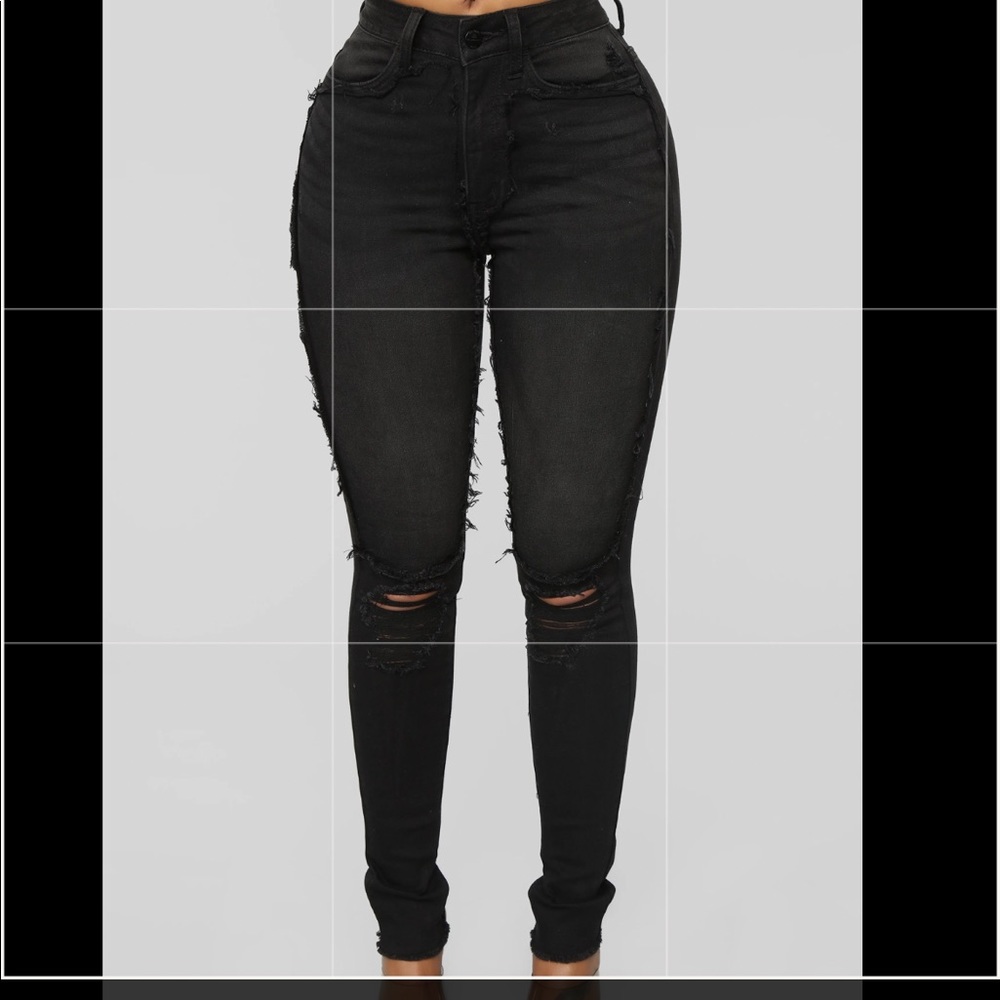Back ripped skinny jeans